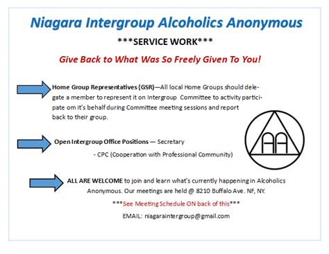 aa meeting niagara|A.A. Niagara Ontario .